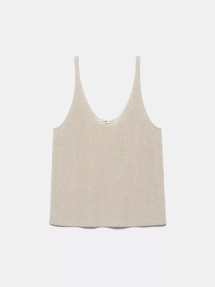 Purl knit strappy top